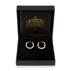 White Pearl Hoop Earrings*Royal Collection Shop Sale